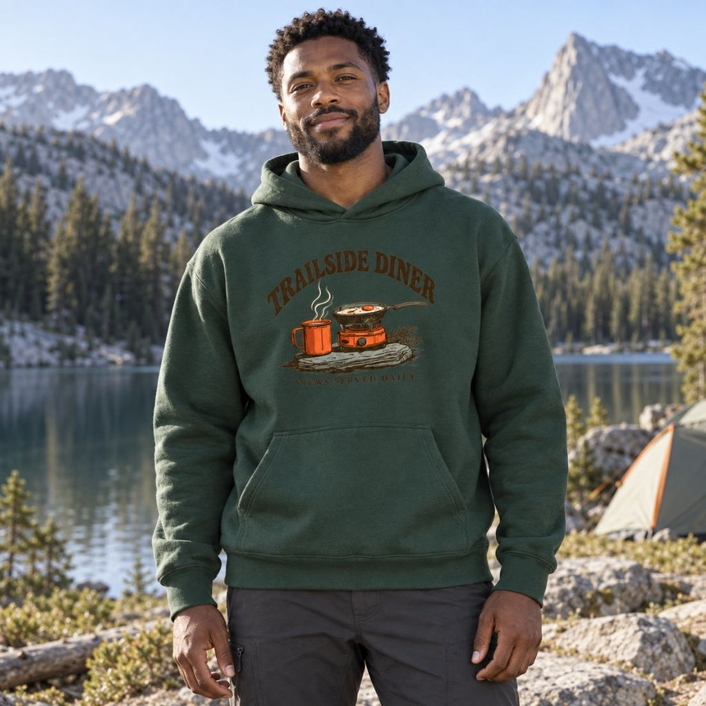Trailside Diner. Views served daily Essential Heavyweight Hoodie - Shirt Habit
