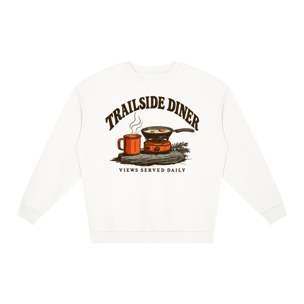 Trailside Diner. Views served daily Loose Crewneck Sweatshirt - Shirt Habit