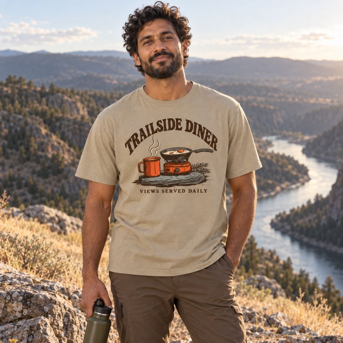 Trailside Diner. Views served daily Streetwear Loose Drop Shoulder T-Shirt - Shirt Habit