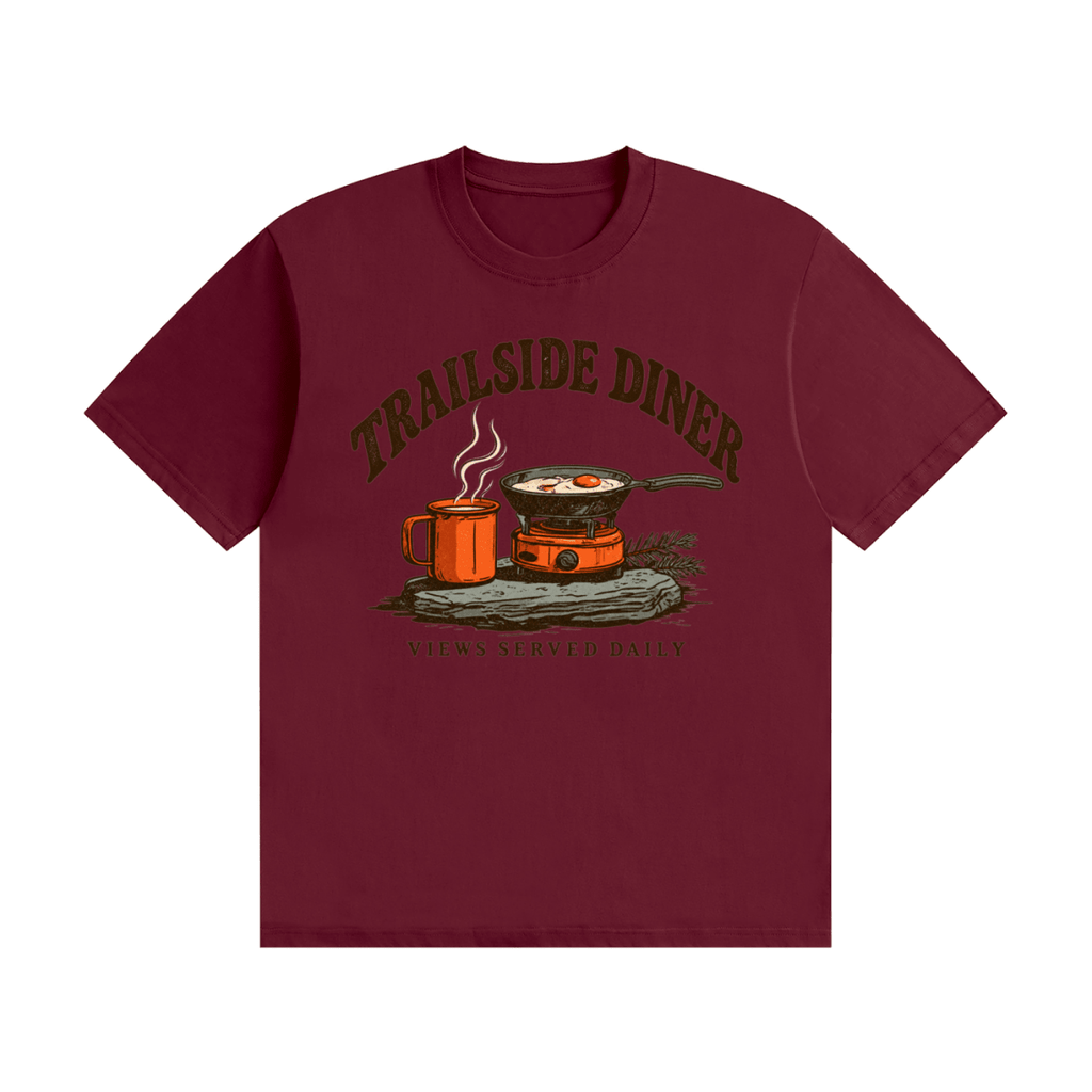 Trailside Diner. Views served daily Unisex Seamless Cotton T-Shirt - Shirt Habit