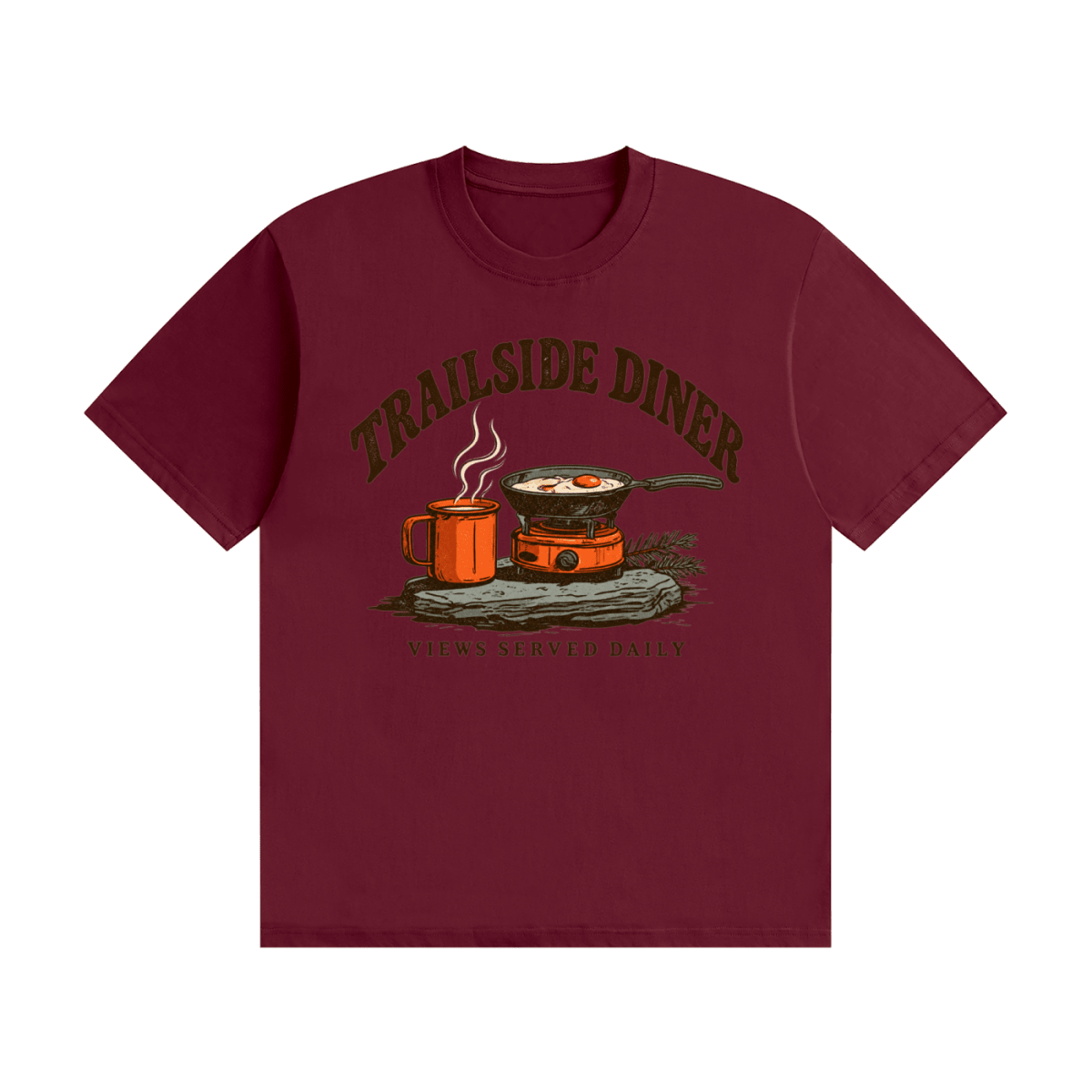 Trailside Diner. Views served daily Unisex Seamless Cotton T-Shirt - Shirt Habit