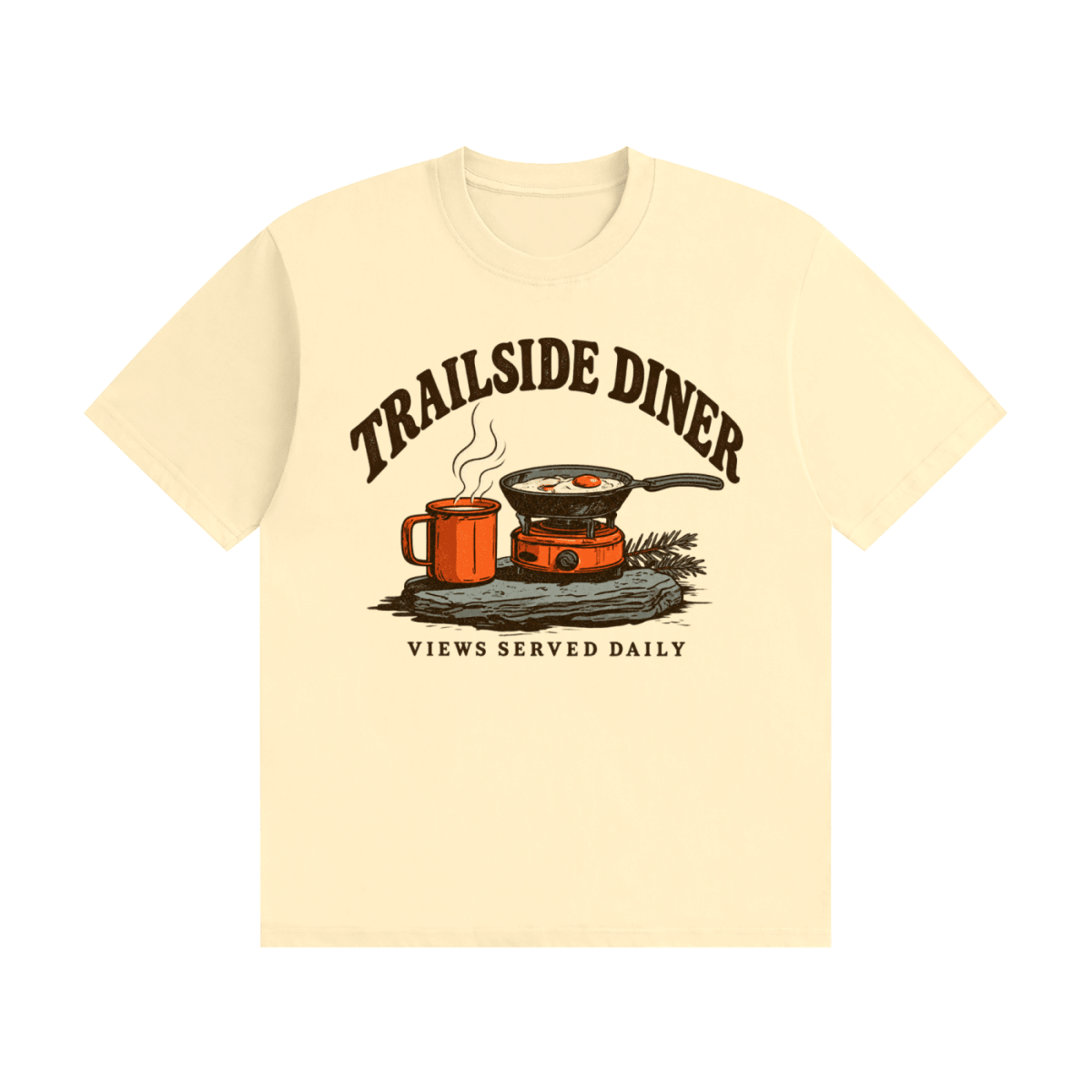 Trailside Diner. Views served daily Unisex Seamless Cotton T-Shirt - Shirt Habit