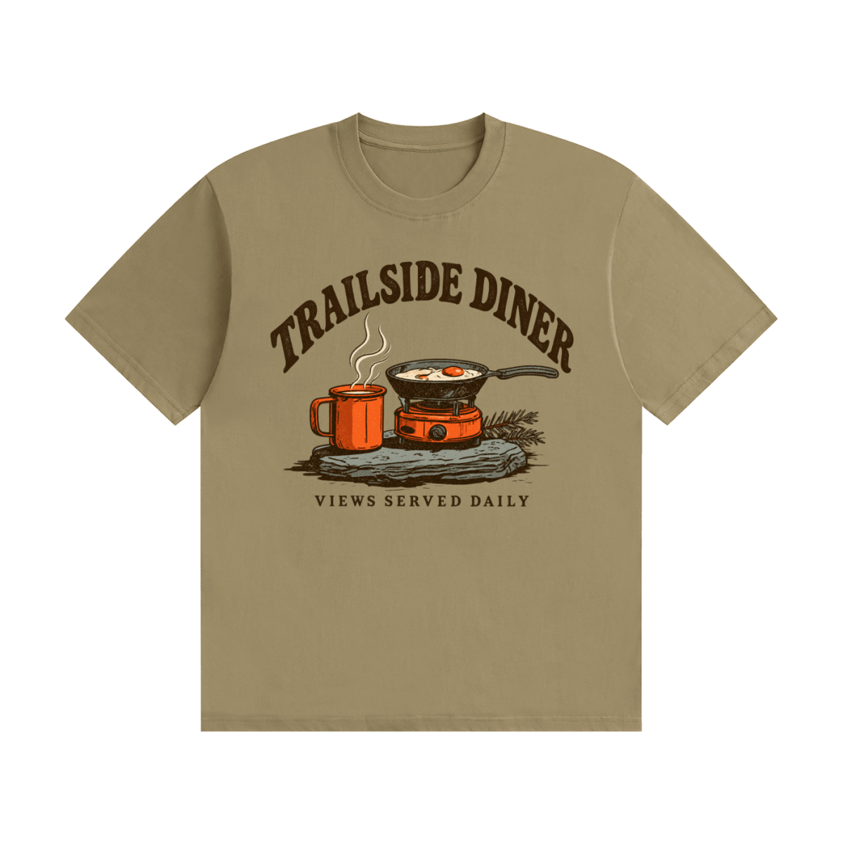 Trailside Diner. Views served daily Unisex Seamless Cotton T-Shirt - Shirt Habit