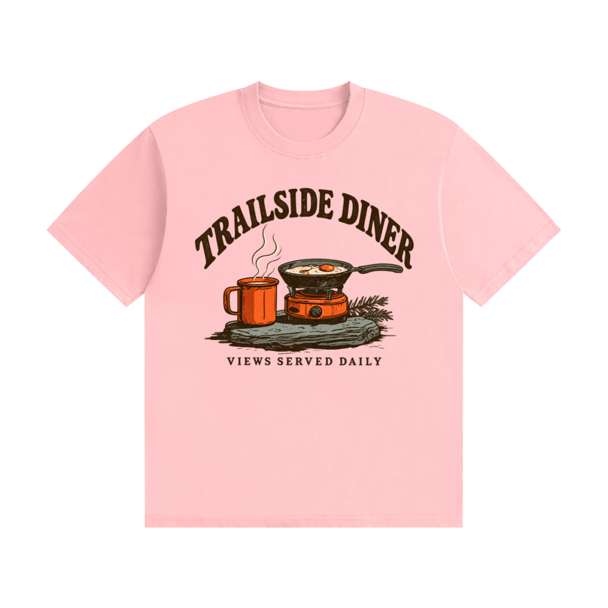 Trailside Diner. Views served daily Unisex Seamless Cotton T-Shirt - Shirt Habit