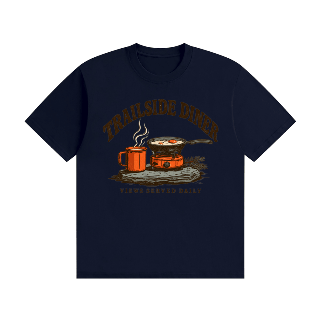 Trailside Diner. Views served daily Unisex Seamless Cotton T-Shirt - Shirt Habit