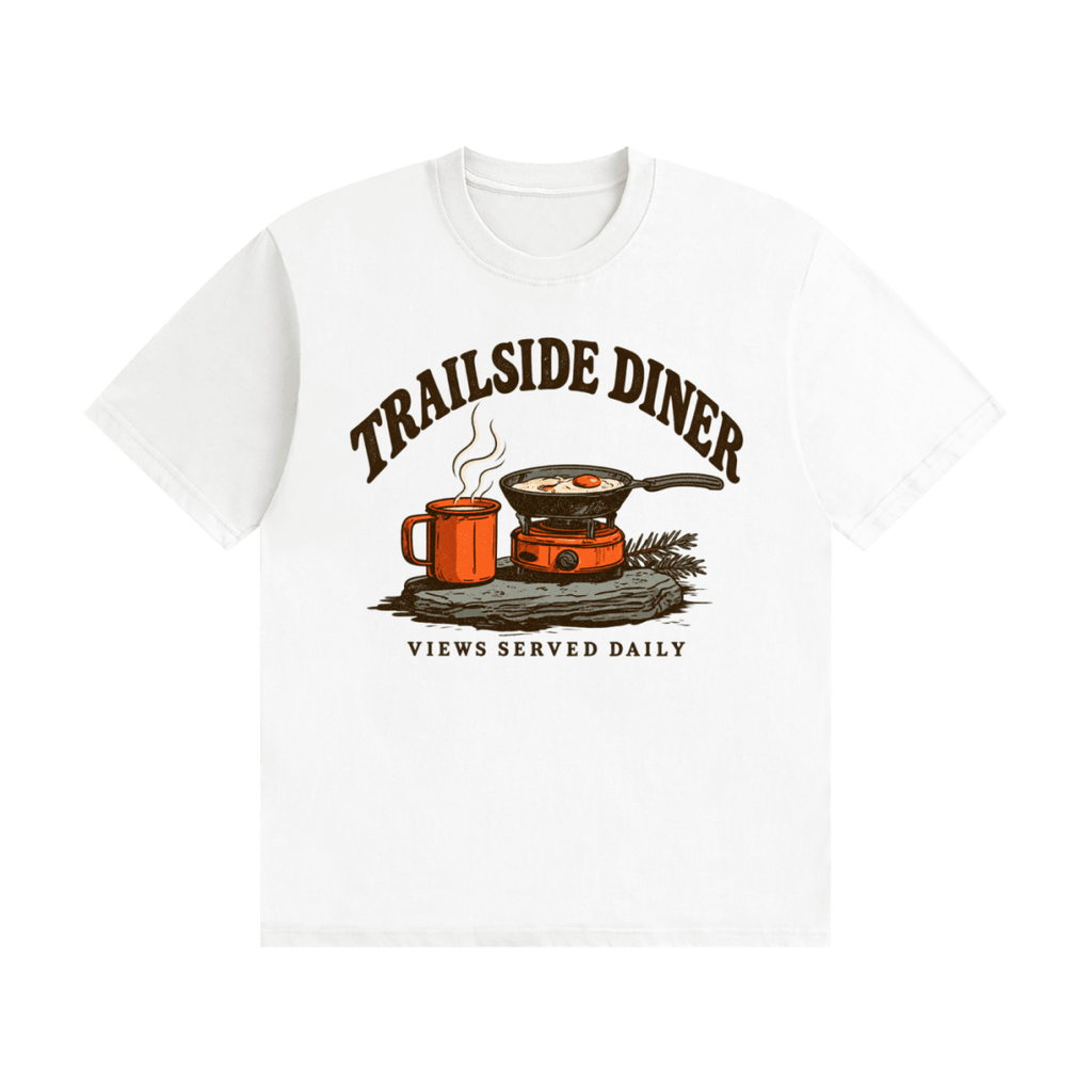 Trailside Diner. Views served daily Unisex Seamless Cotton T-Shirt - Shirt Habit