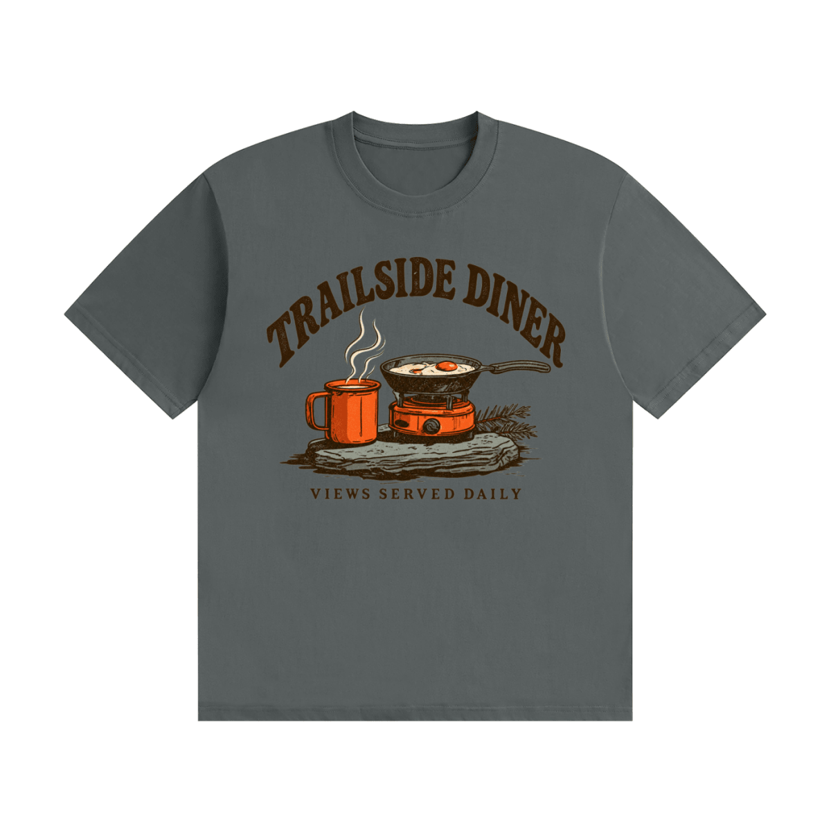 Trailside Diner. Views served daily Unisex Seamless Cotton T-Shirt - Shirt Habit