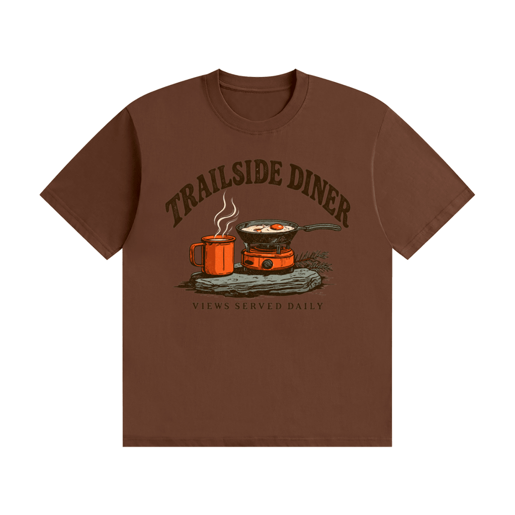 Trailside Diner. Views served daily Unisex Seamless Cotton T-Shirt - Shirt Habit