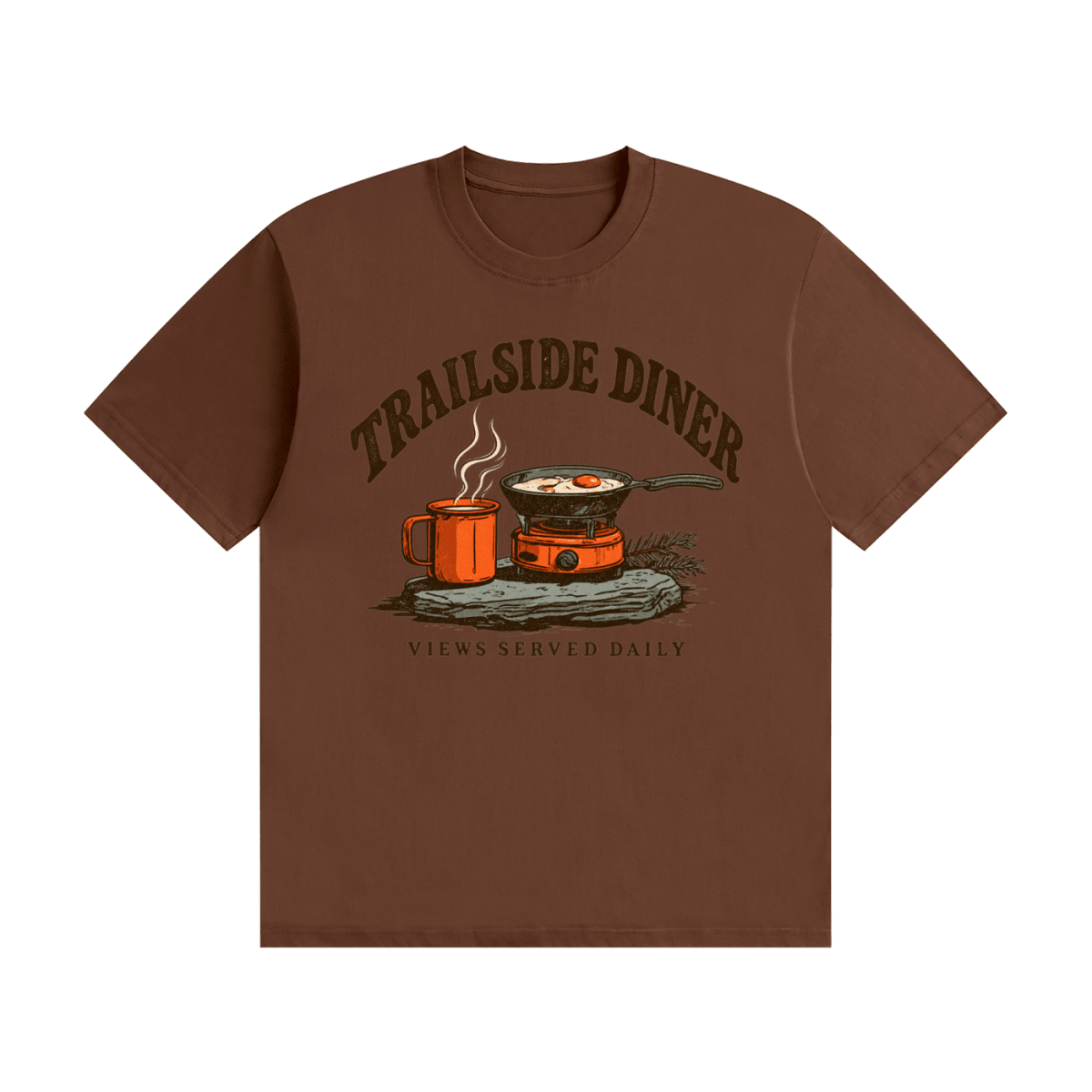 Trailside Diner. Views served daily Unisex Seamless Cotton T-Shirt - Shirt Habit