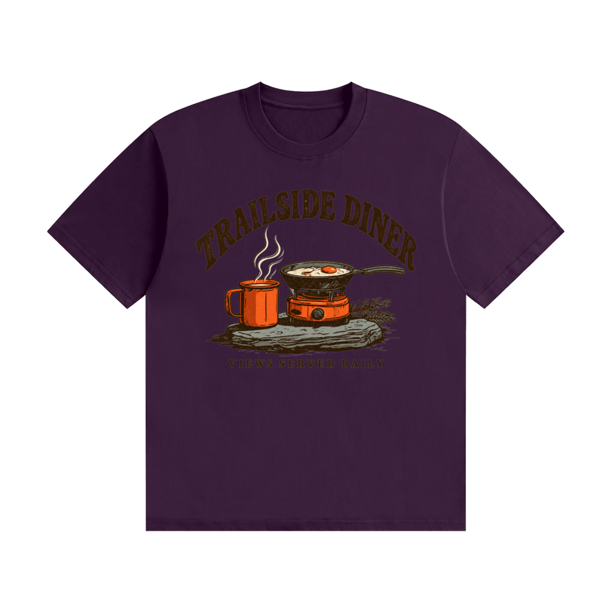 Trailside Diner. Views served daily Unisex Seamless Cotton T-Shirt - Shirt Habit