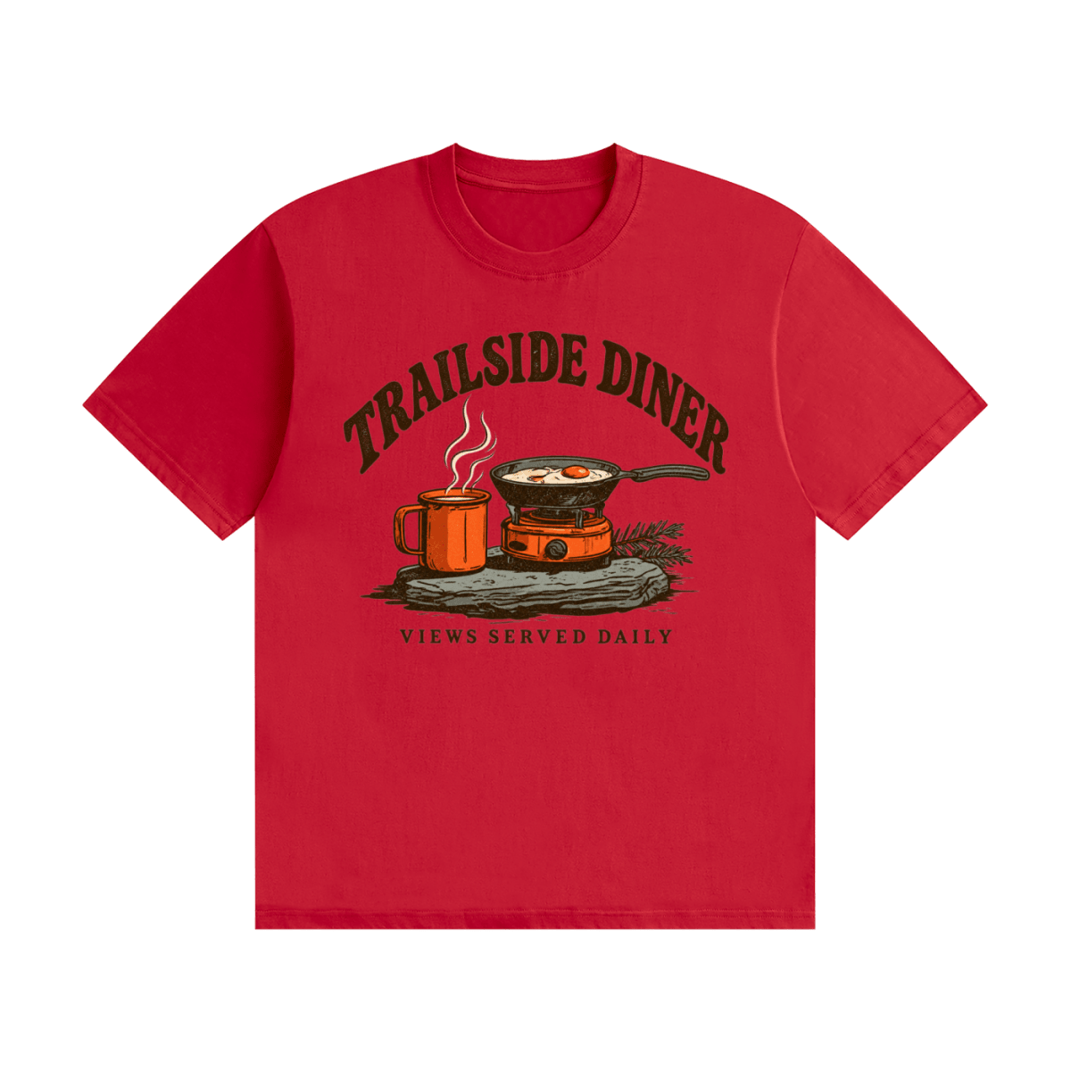 Trailside Diner. Views served daily Unisex Seamless Cotton T-Shirt - Shirt Habit