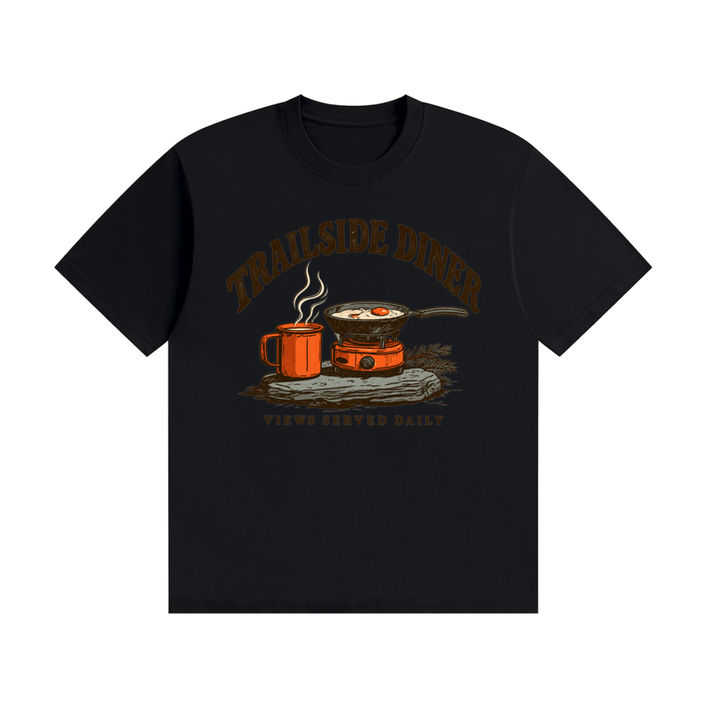 Trailside Diner. Views served daily Unisex Seamless Cotton T-Shirt - Shirt Habit